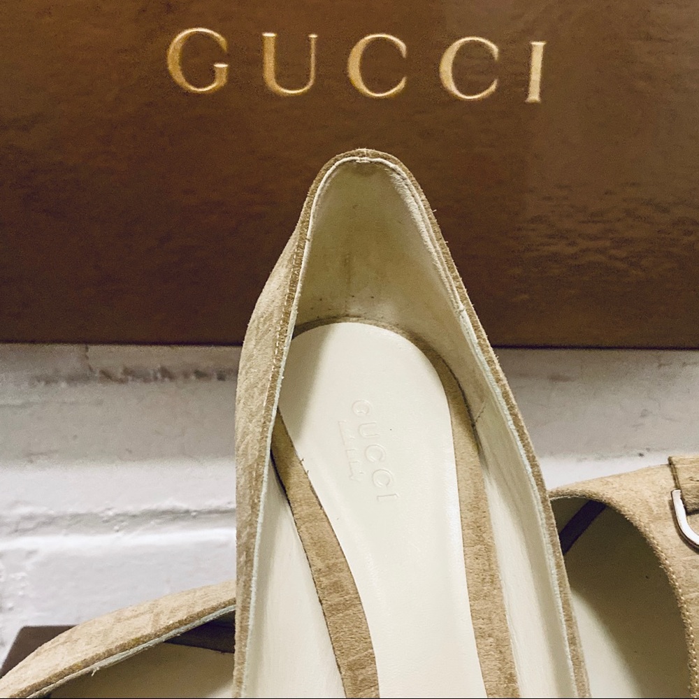 💛HP💛 Gucci Guccissima Horsebit Peep Toe Pumps - Picture 4 of 8